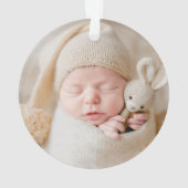 Cute Reindeer Babys First Kerstfoto Ornament (achterkant)