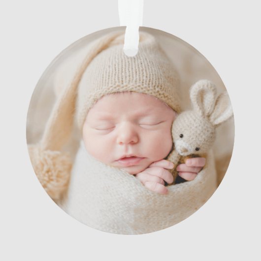 Cute Reindeer Babys First Kerstfoto Ornament (achterkant)