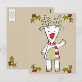 Cute Reindeer Briefkaart (Voorkant / Achterkant)