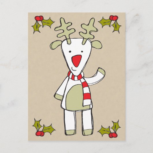 Cute Reindeer Briefkaart (Voorkant)
