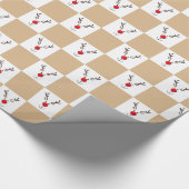 Cute Reindeer Brown and White Pattern Cadeaupapier (Hoek)