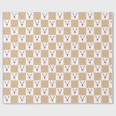 Cute Reindeer Brown and White Pattern Cadeaupapier (Vlak)