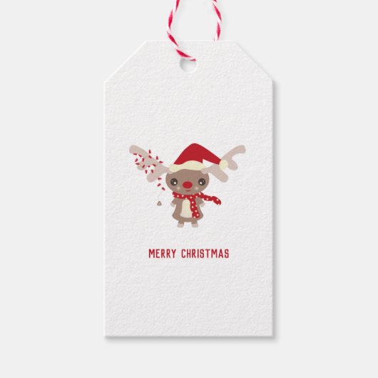 Cute Reindeer Cadeaulabel (Voorkant)