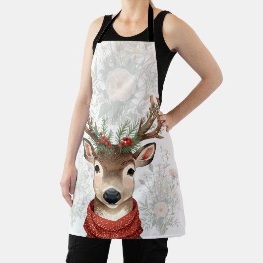 Cute Reindeer Christmas Apron For Winter Festive Schort (Insitu)