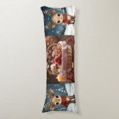 Cute reindeer christmas bedding for kids winter  lichaamskussen (Voorkant Verticaal)