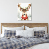 Cute Reindeer Christmas Canvas Art For Holiday (Insitu (Slaapkamer))