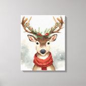 Cute Reindeer Christmas Canvas Art For Holiday Afdruk (Voorkant)
