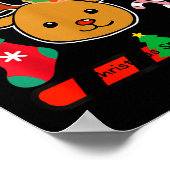 Cute Reindeer Christmas Cartoon Holiday Festive Ar Poster (Hoek)