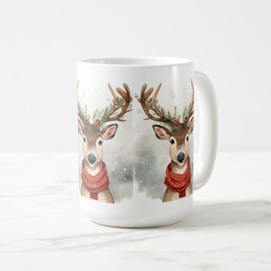 Cute Reindeer Christmas coffee Mug Koffiemok (Voorkant rechts)