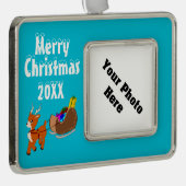 Cute Reindeer Christmas Custom Framed Ornament (Rechts)