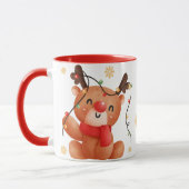 Cute Reindeer Christmas Design, Festive Holiday Mok (Links)