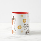 Cute Reindeer Christmas Design, Festive Holiday Mok (Midden)