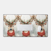 Cute Reindeer Christmas Desk Mat (Keyboard & Muis)