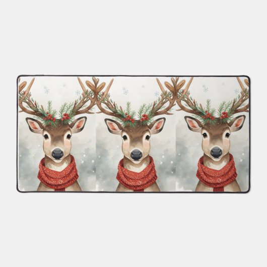 Cute Reindeer Christmas Desk Mat (Voorkant)
