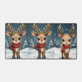 Cute reindeer christmas festive workspace bureaumat