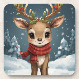 Cute reindeer christmas holiday tables bier onderzetter
