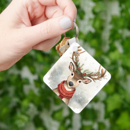 Cute Reindeer Christmas Keychain (Hand)