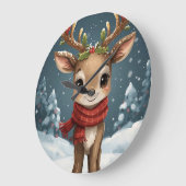 Cute reindeer christmas kids bedroom grote klok (Hoek)