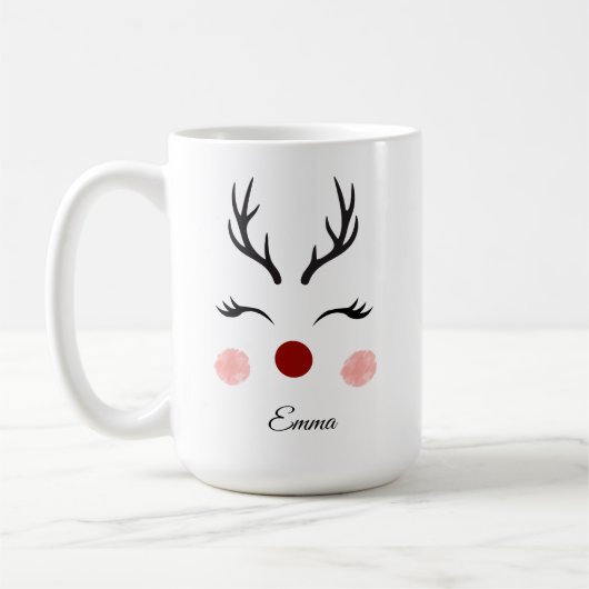 Cute Reindeer Christmas  Koffiemok (Links)