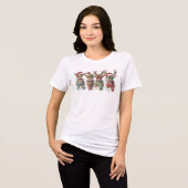 Cute Reindeer Christmas Lights Festive Fawn Squad Tri-Blend Shirt (Voorkant volledig)
