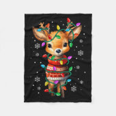 Cute Reindeer Christmas Lights Santa Xmas Pjm Wome Fleece Deken (Voorkant)