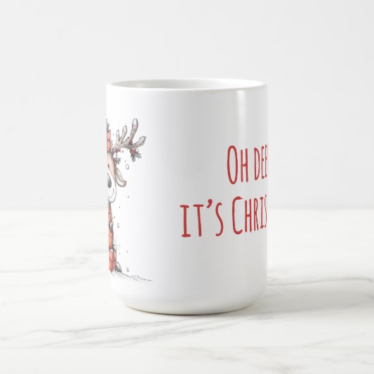 Cute Reindeer Christmas Mug – Oh Deer! Koffiemok (Center)