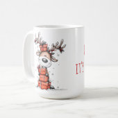 Cute Reindeer Christmas Mug – Oh Deer! Koffiemok (Voorkant links)