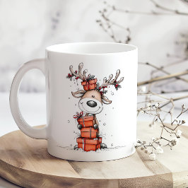 Cute Reindeer Christmas Mug – Oh Deer! Koffiemok