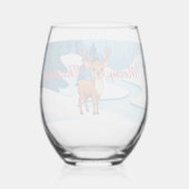 Cute reindeer Christmas Party Wijnglas Zonder Voet (Achterkant)