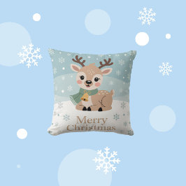 Cute Reindeer Christmas Pastel Baby Deer Holiday Kussen
