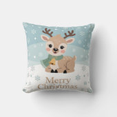 Cute Reindeer Christmas Pastel Baby Deer Holiday Kussen (Voorkant)