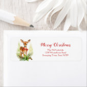 Cute Reindeer Christmas Return Address Labels (Insitu)