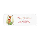 Cute Reindeer Christmas Return Address Labels (Voorkant)