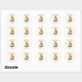 Cute Reindeer Christmas Ronde Sticker (Vel)
