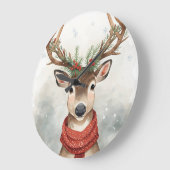 Cute Reindeer Christmas Round Wall Clock Grote Klok (Hoek)