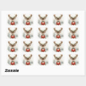 Cute Reindeer Christmas Sticker (Vel)