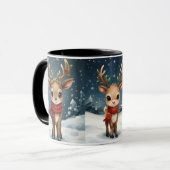 Cute reindeer christmas travel mug for cozy drinks mok (Voorkant links)