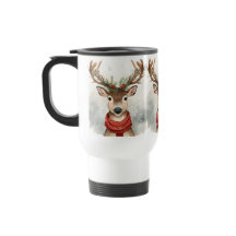 Cute Reindeer Christmas Travel Mug For Cozy Winter