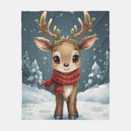 Cute reindeer christmas warm winter snuggles fleece deken