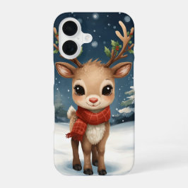 Cute reindeer christmas winter vibes  iPhone 16 hoesje
