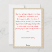 Cute reindeer christmas wish beige Postcard Feestdagenkaart (Achterkant)