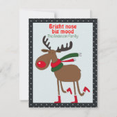Cute reindeer christmas wish black retro Postcard Feestdagenkaart (Voorkant)