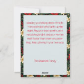 Cute reindeer christmas wish red retro Postcard Feestdagenkaart (Achterkant)