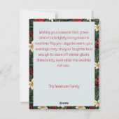 Cute reindeer christmas wish red retro Postcard Feestdagenkaart (Achterkant)