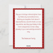 Cute reindeer christmas wish red retro Postcard Feestdagenkaart (Achterkant)