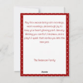 Cute reindeer christmas wish red retro Postcard Feestdagenkaart (Achterkant)