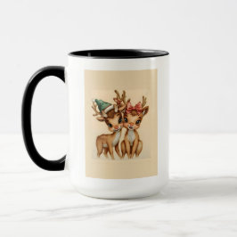 Cute Reindeer Couple Christmas Mug | Holiday Gift Mok