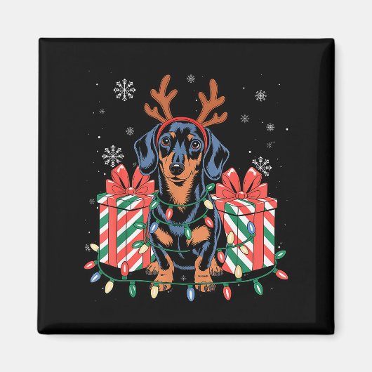 Cute Reindeer Dachshund Christmas For Women Men Do Magneet (Voorkant)