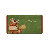 Cute Reindeer Design Etiket (Voorkant)