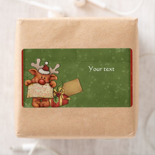 Cute Reindeer Design Etiket (Insitu)